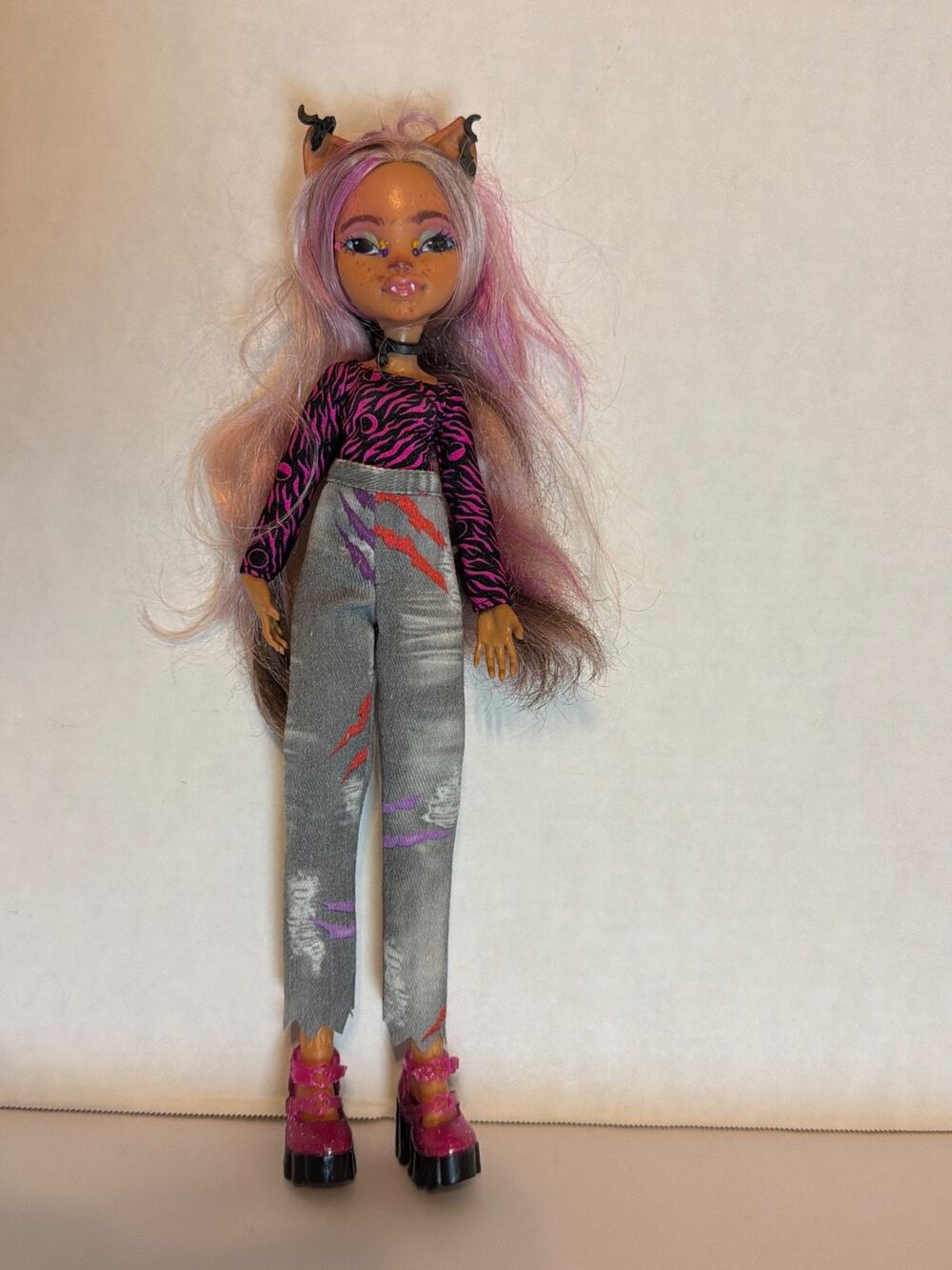 👻OOAK Monster High doll repaint Claudeen Wolf goth wolf bjd 👻